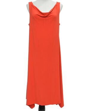 Eileen Fisher Firefly Viscose Jersey Cowl Neck Dress Size Medium